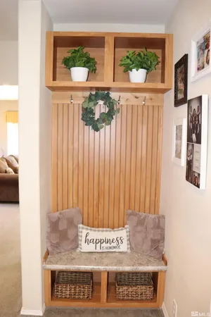 a bedroom with a bed and a walk in closet