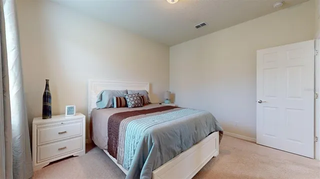 a bed room with a bed and a tv