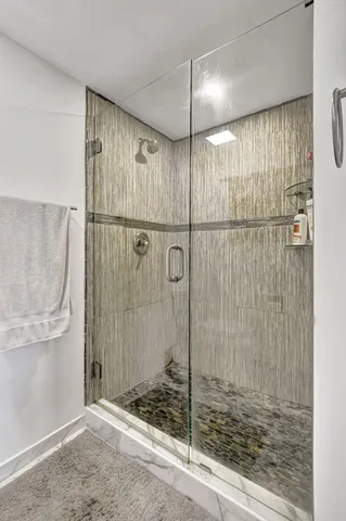 a bathroom with a shower