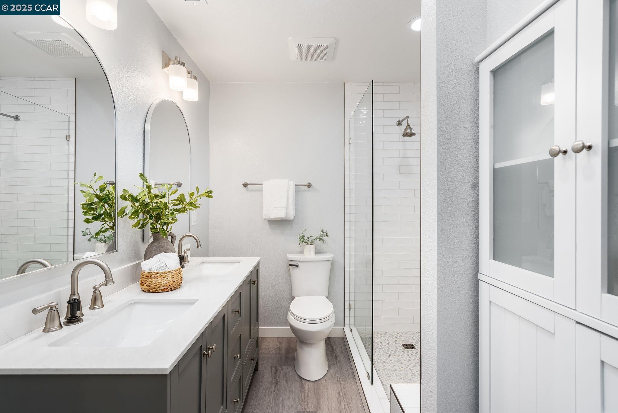 2828 Aptos Way San Ramon, CA 94583 - Photo 24 of 38 a bathroom with a toilet a sink and a mirror