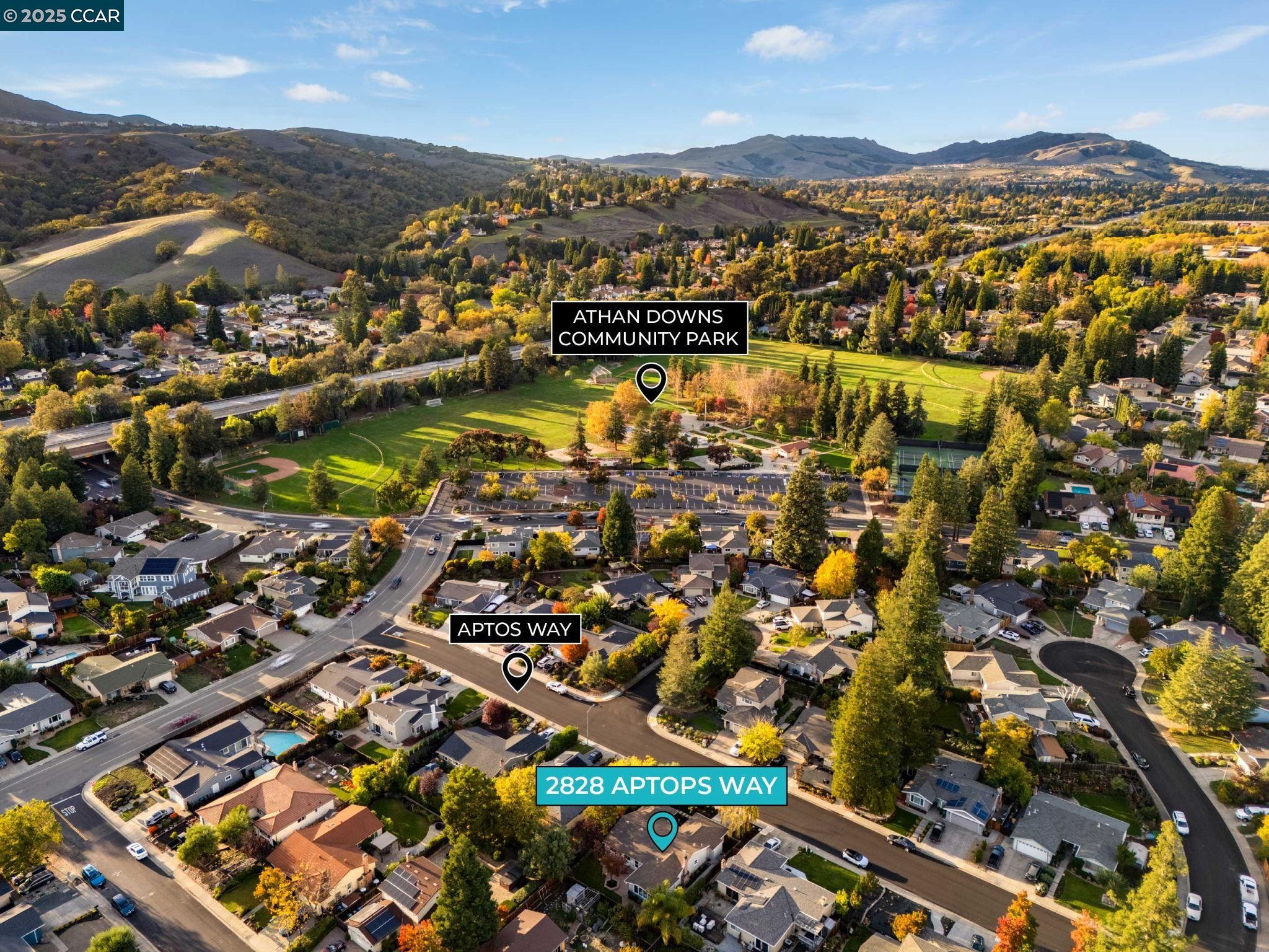 2828 Aptos Way San Ramon, CA 94583 - Photo 34 of 38 an aerial view of residential houses with outdoor space