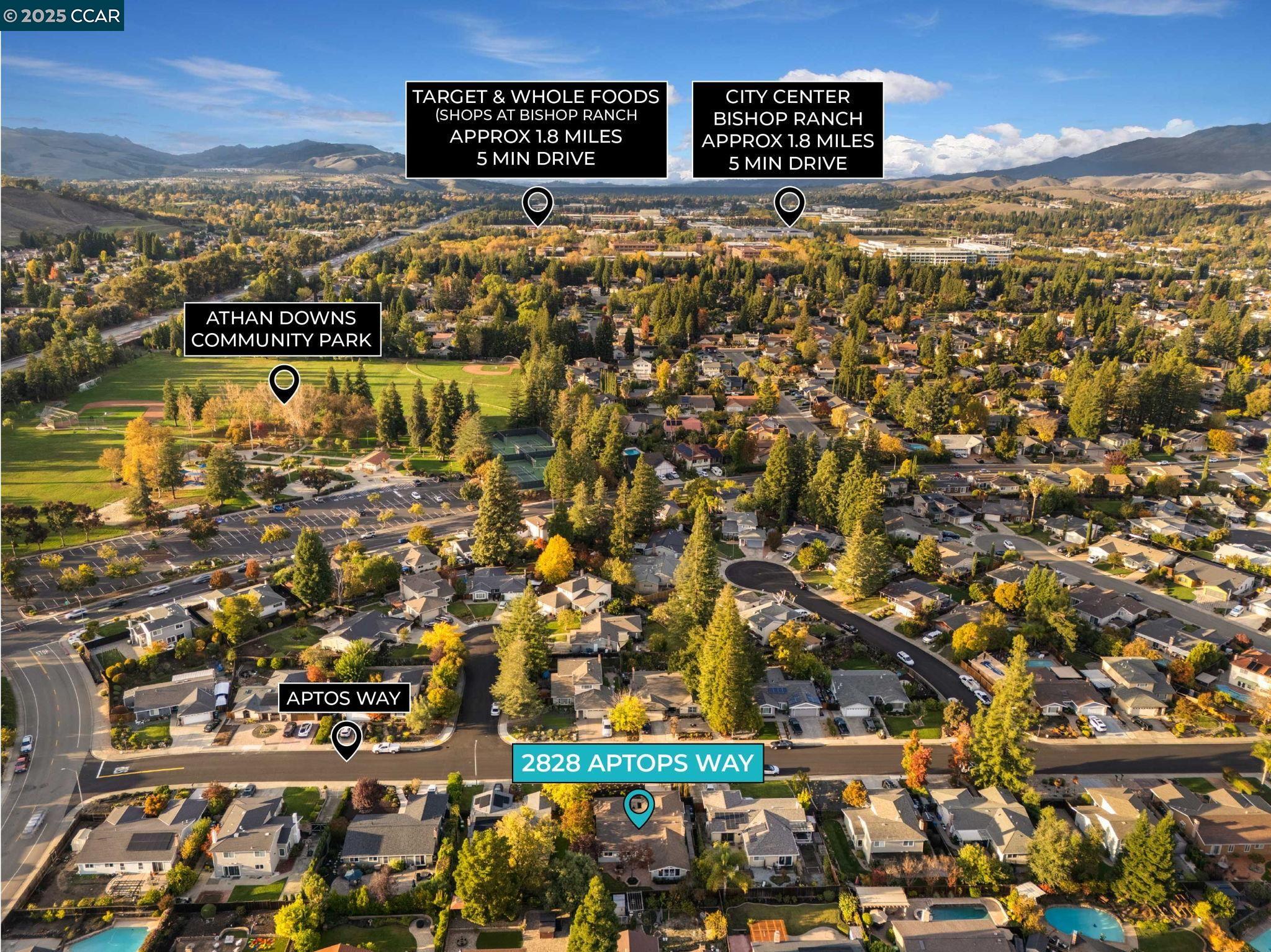 2828 Aptos Way San Ramon, CA 94583 - Photo 35 of 38 an aerial view of residential building and ocean