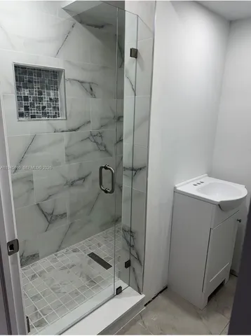 a bathroom with a shower
