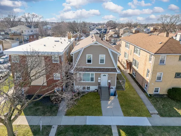 an aerial view of a house