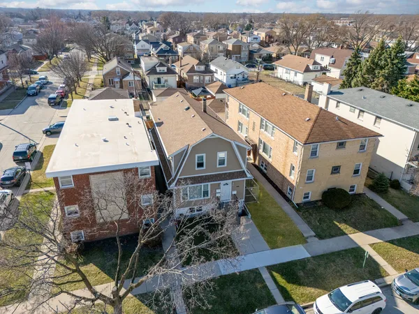 an aerial view of a house