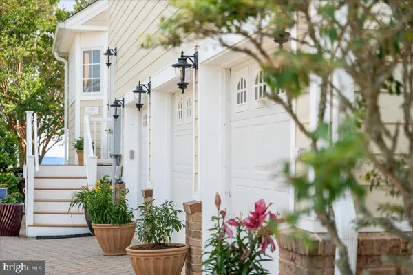 a bathroom with a sink a potted plant and a window