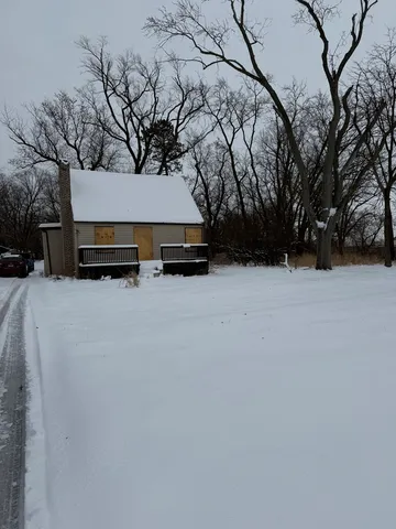 a view of snow with yard