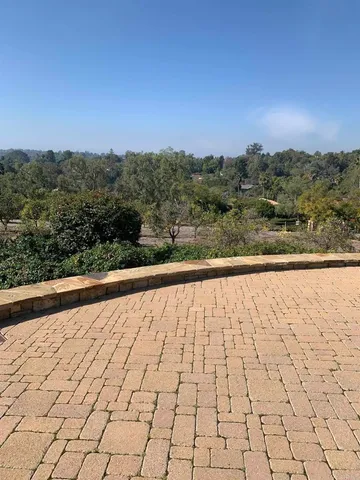 a view of an outdoor space with mountain view