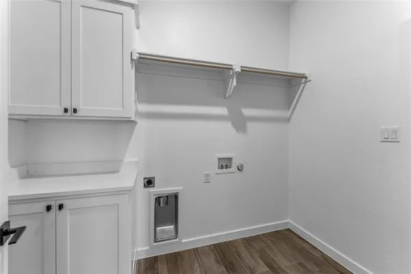 a view of small space with racks on the wall