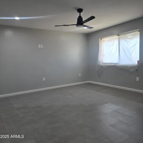 an empty room with a window