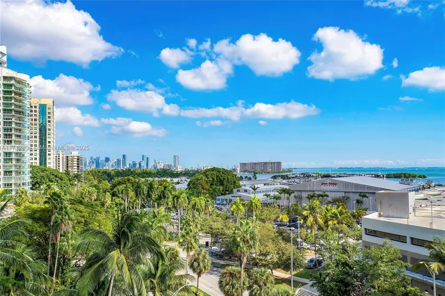 a view of a city with tall building