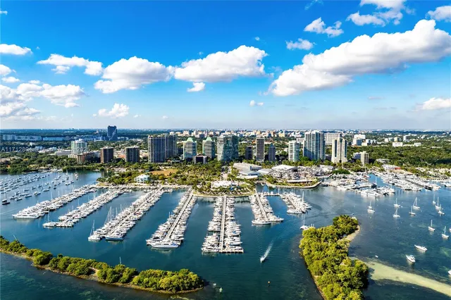 a view of a city with an ocean view