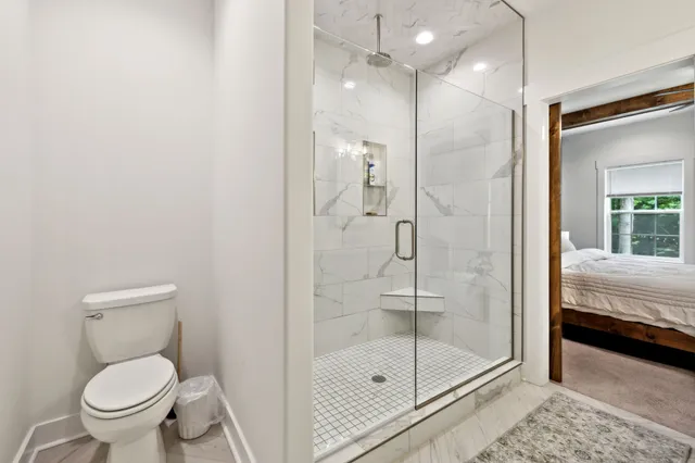 a bathroom with a shower