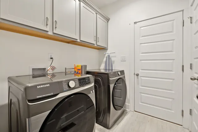 a view of a lake with a city view