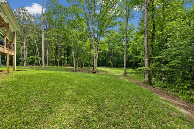 a view of a outdoor space with a mountain view