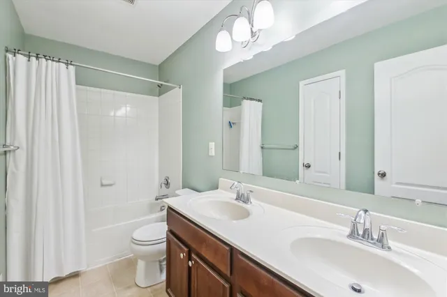 a bathroom with a sink a toilet and a large mirror