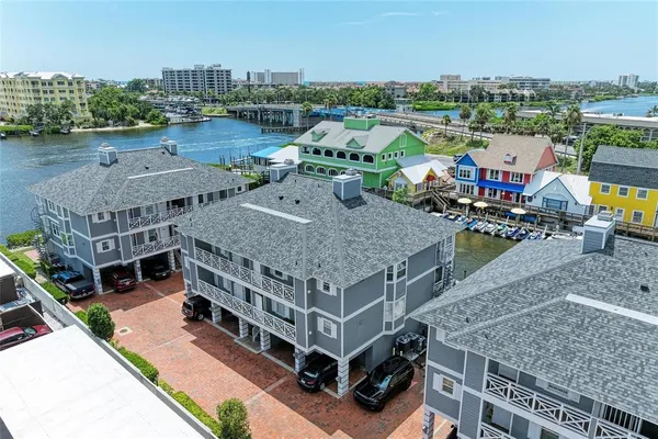 a aerial view of a house with a terrace outdoor space