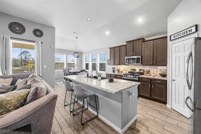 a living room with furniture