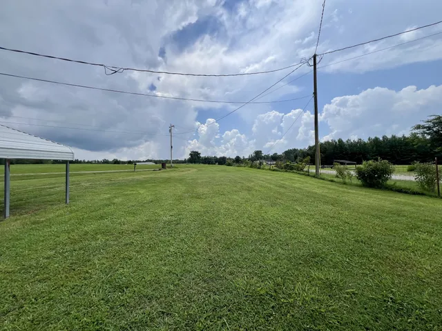 a backyard of a house with lots of green space