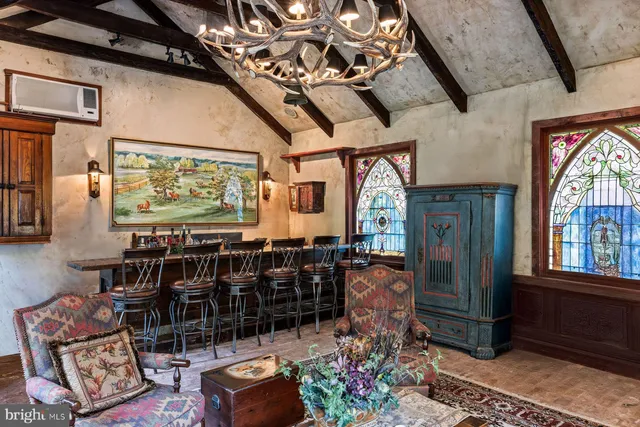 a room with furniture