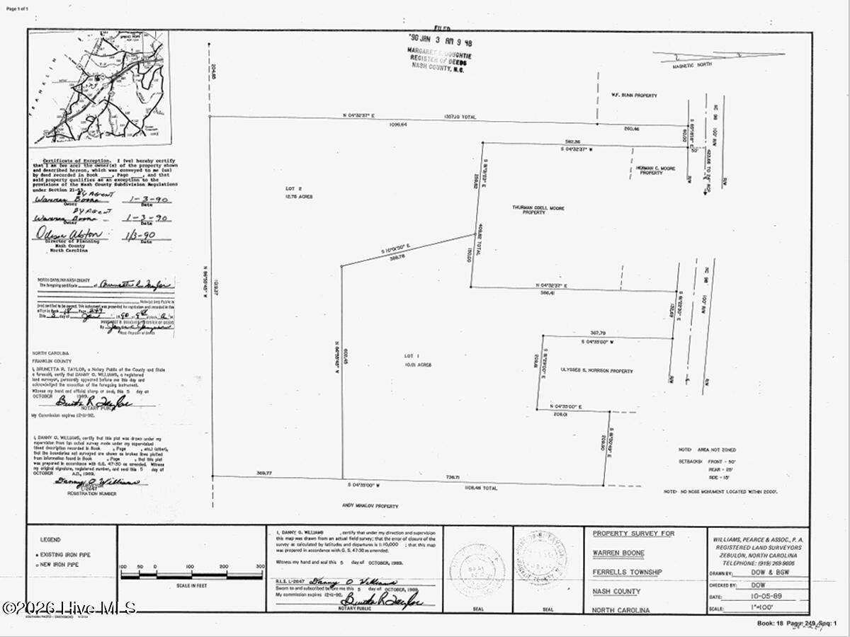 0 Nc 98 Hwy Spring Spring Hope, NC 27882 - Photo 33 of 39 33. Survey Plat Jan. 1990