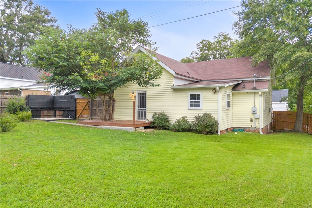 308 Verner Street Walhalla, SC 29691 - Photo 28 of 49 Mature trees frame a cozy back deck overlooking a spacious lawn.