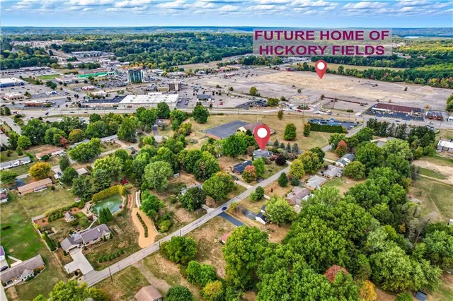 an aerial view of multiple house