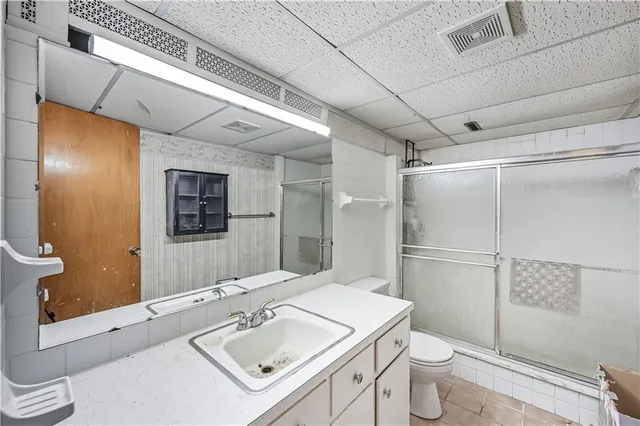 a view of a garage with furniture