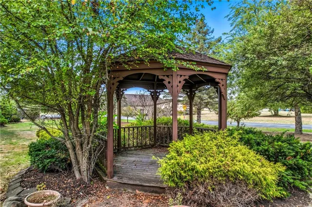 a view of a porch with a yard