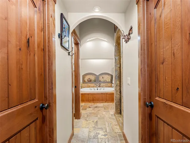 wooden floor with a mirror