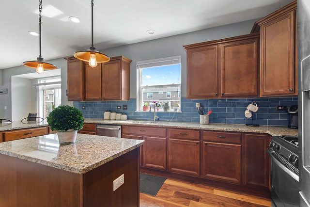 2050 Stapleton Road New Lenox, IL 60451 - Photo 7 of 38 a kitchen with a sink a counter space cabinets and stainless steel appliances