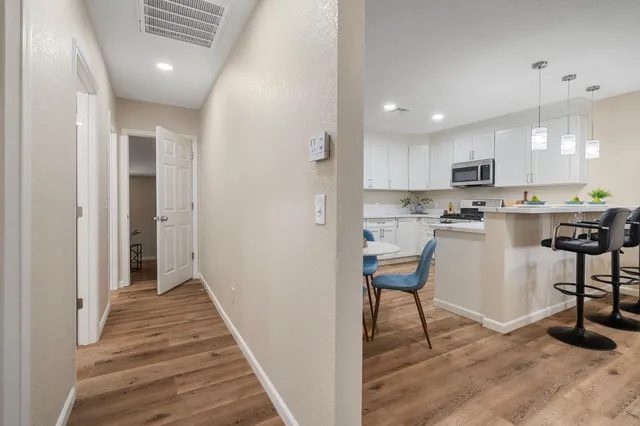 a living room with furniture