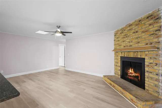 a view of a livingroom with a fireplace