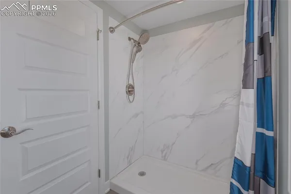 a bathroom with a shower