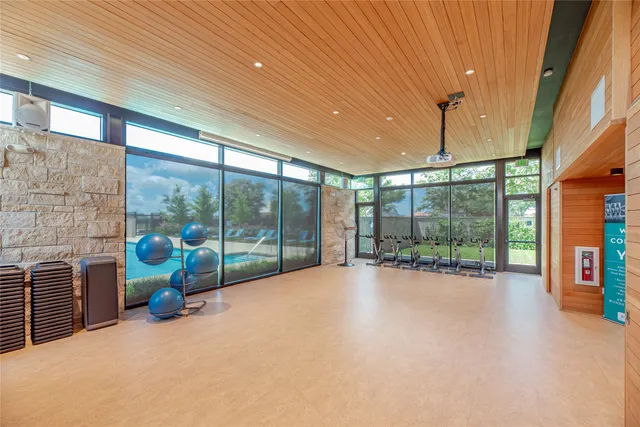 a big room with windows