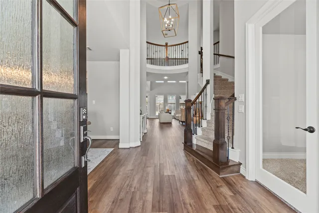 a view of entryway with wooden floor