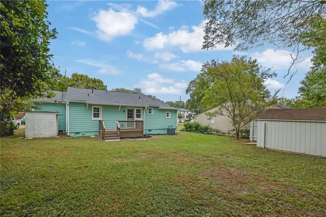 a house view with a garden space
