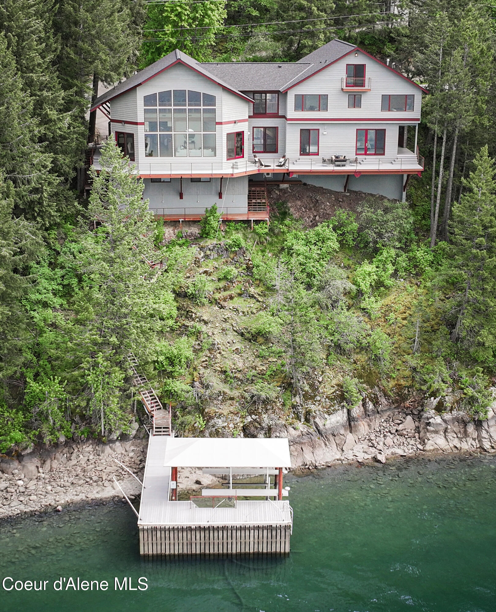 3361 Bottle Bay Road Sagle, ID 83860 - Photo 31 of 31 28 - Rear Elevation Exterior and Dock