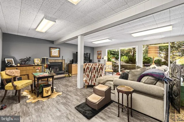 a living room with furniture