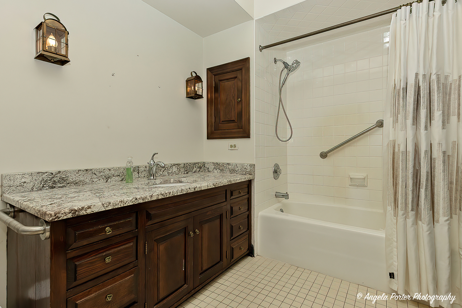 21293 North Andover Road Kildeer, IL 60047 - Photo 29 of 34 a bathroom with a granite countertop sink a toilet and shower