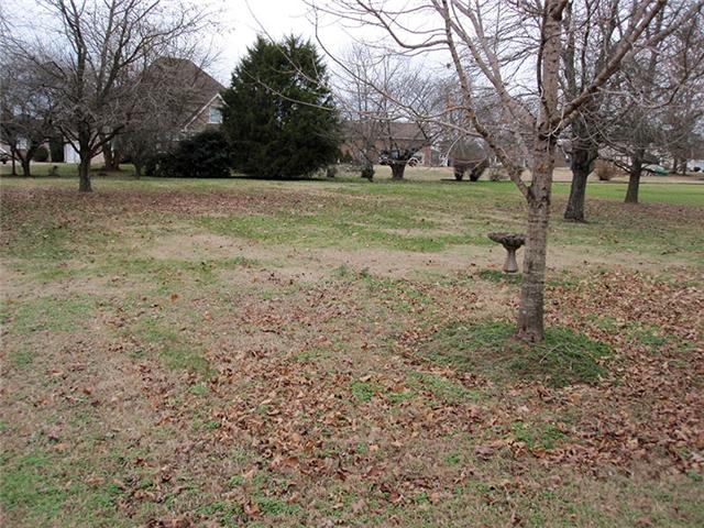 Level back yard with nice landscaping and mature trees. Perfect for entertainment or recreation.