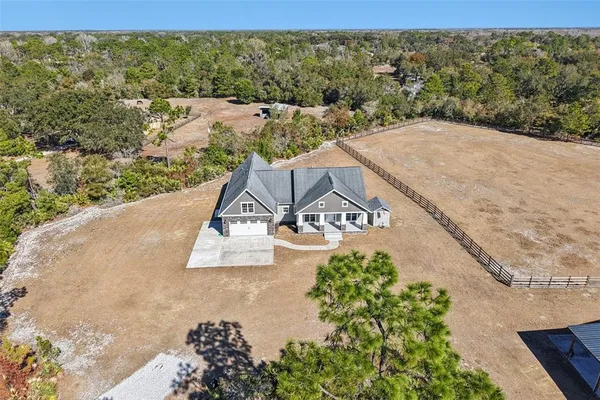an aerial view of a house