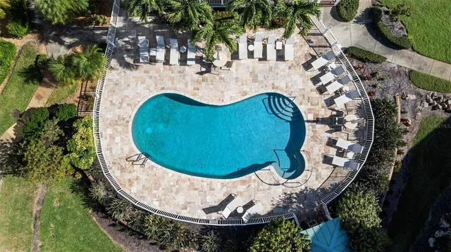 a view of a lake with building in front of it