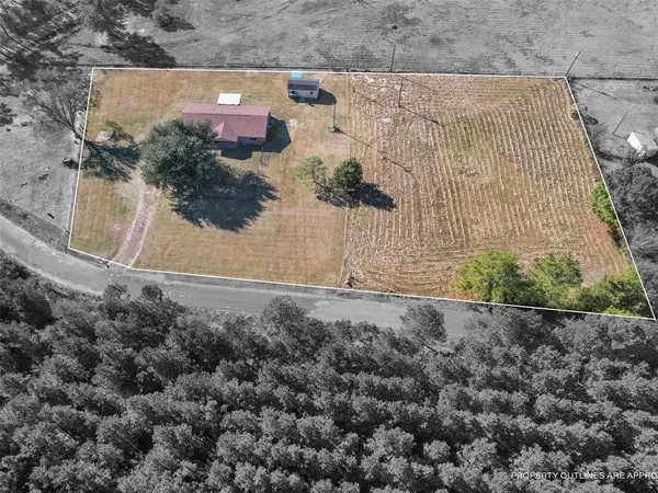 an aerial view of a house
