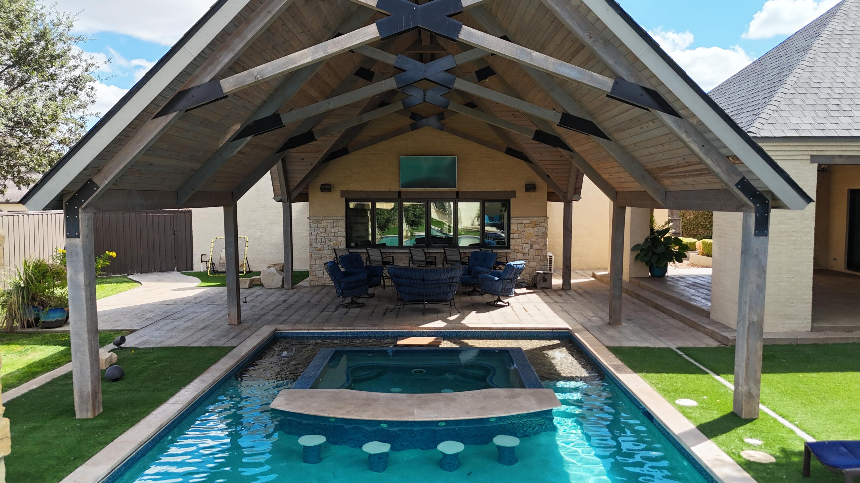 4008 139th Street Lubbock, TX 79423 - Photo 28 of 47 a view of a swimming pool with a patio