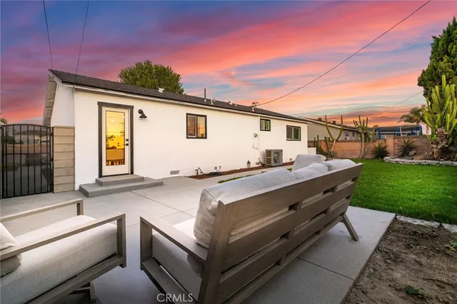 a view of a terrace with a couch