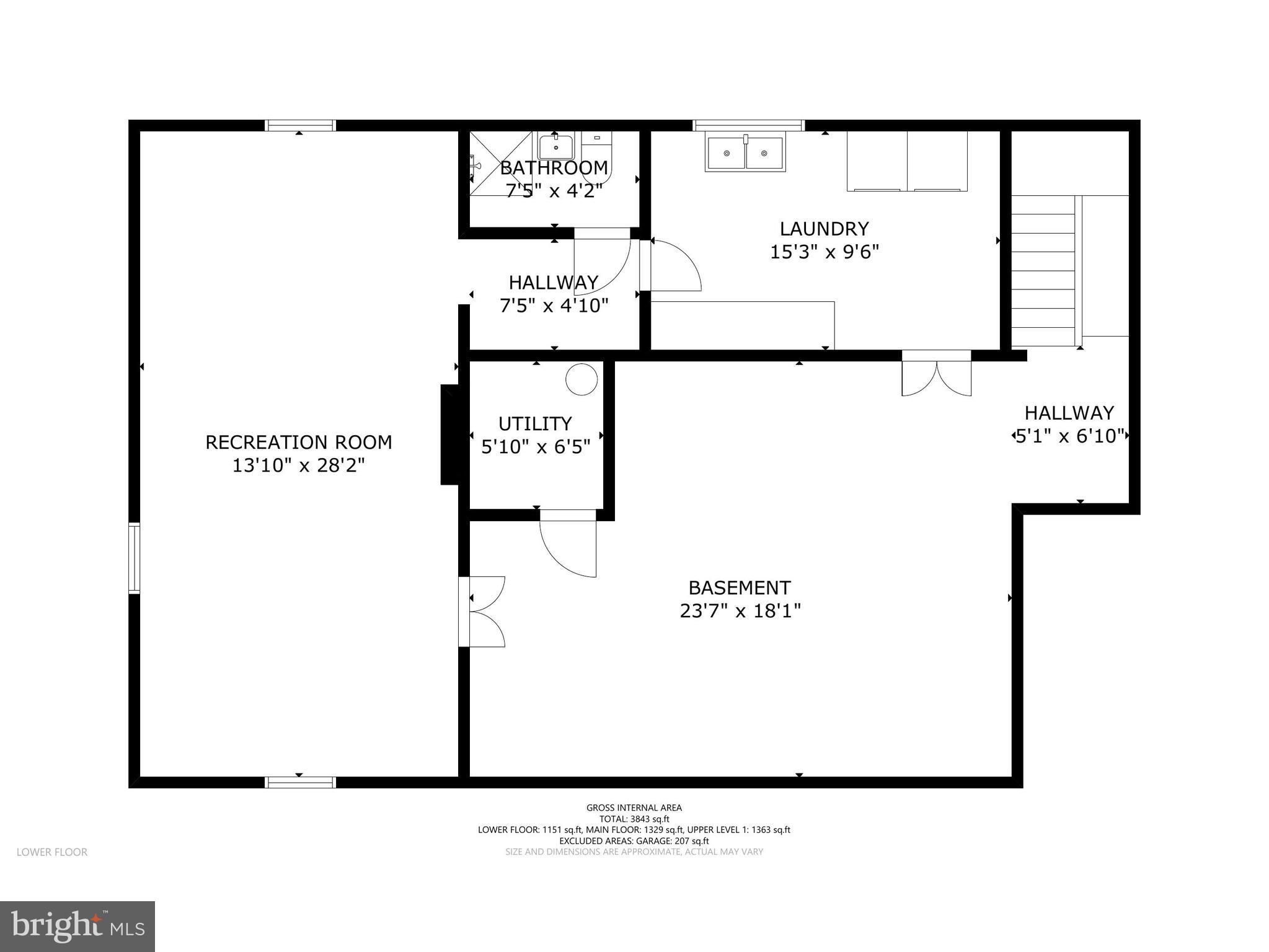 211 West Maple Road Linthicum Heights, MD 21090 - Photo 44 of 44 Floor Plan - Basement