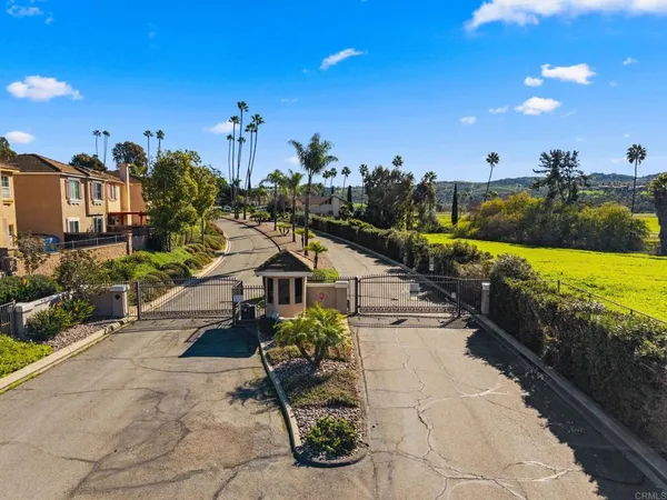 a view of a pathway with a terrace
