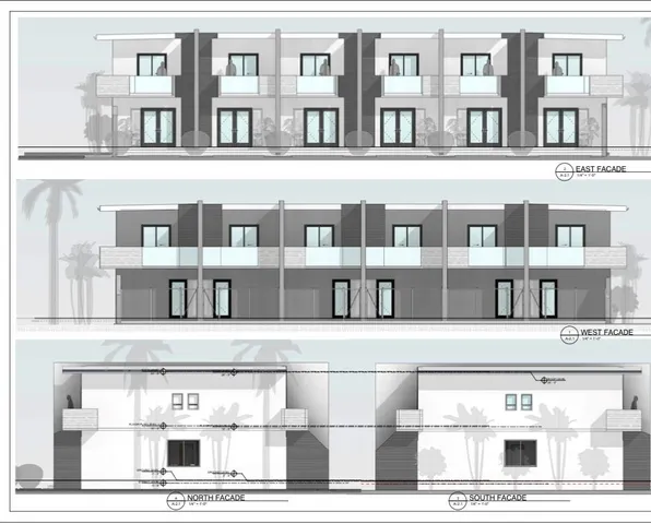 a front view of a building with glass windows