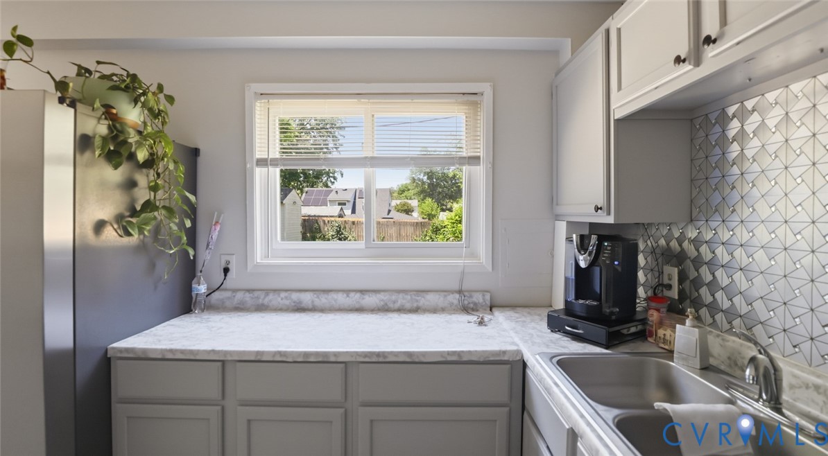 1310 Andover Road Henrico, VA 23229 - Photo 19 of 43 Kitchen workspace featuring light grey cabinetry,
